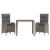 Set mobilier de grădină cu perne, 3 piese, gri, poliratan GartenMobel Dekor