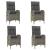 Set mobilier de grădină cu perne, 5 piese, gri, poliratan GartenMobel Dekor