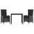 Set mobilier de grădină cu perne, 3 piese, negru, poliratan GartenMobel Dekor