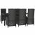 Set mobilier de grădină cu perne, 7 piese, negru/gri, poliratan GartenMobel Dekor