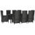 Set mobilier de grădină cu perne, 9 piese, negru/gri, poliratan GartenMobel Dekor