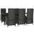Set mobilier de grădină cu perne, 7 piese, negru, poliratan GartenMobel Dekor