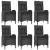 Set mobilier de grădină cu perne, 7 piese, negru, poliratan GartenMobel Dekor