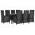 Set mobilier de grădină cu perne, 9 piese, negru, poliratan GartenMobel Dekor