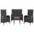 Set mobilier de grădină cu perne, 4 piese, negru, poliratan GartenMobel Dekor