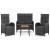 Set mobilier de grădină cu perne, 4 piese, negru, poliratan GartenMobel Dekor