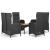 Set mobilier de grădină cu perne, 5 piese, negru, poliratan GartenMobel Dekor