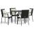 Set mobilier de grădină cu perne, 5 piese, negru, poliratan GartenMobel Dekor