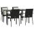 Set mobilier de grădină cu perne, 5 piese, negru, poliratan GartenMobel Dekor