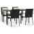 Set mobilier de grădină cu perne, 5 piese, negru, poliratan GartenMobel Dekor