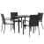 Set mobilier de grădină cu perne, 5 piese, negru, poliratan GartenMobel Dekor