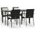 Set mobilier de grădină cu perne, 5 piese, negru, poliratan GartenMobel Dekor