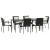 Set mobilier de grădină cu perne, 7 piese, negru, poliratan GartenMobel Dekor