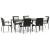 Set mobilier de grădină cu perne, 7 piese, negru, poliratan GartenMobel Dekor