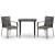 Set mobilier de grădină cu perne, 3 piese, negru/gri, poliratan GartenMobel Dekor