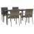 Set mobilier grădină cu perne, 5 piese, negru și gri, poliratan GartenMobel Dekor