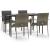 Set mobilier grădină cu perne, 5 piese, negru și gri, poliratan GartenMobel Dekor
