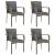 Set mobilier grădină cu perne, 5 piese, negru și gri, poliratan GartenMobel Dekor