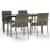 Set mobilier grădină cu perne, 5 piese, negru și gri, poliratan GartenMobel Dekor