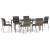 Set mobilier de grădină cu perne, 7 piese, negru/gri, poliratan GartenMobel Dekor