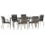 Set mobilier de grădină cu perne, 7 piese, negru/gri, poliratan GartenMobel Dekor