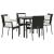 Set mobilier de grădină cu perne, 5 piese, negru, poliratan GartenMobel Dekor