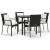 Set mobilier de grădină cu perne, 5 piese, negru, poliratan GartenMobel Dekor