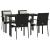 Set mobilier de grădină cu perne, 5 piese, negru, poliratan GartenMobel Dekor