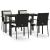 Set mobilier de grădină cu perne, 5 piese, negru, poliratan GartenMobel Dekor