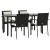 Set mobilier de grădină cu perne, 5 piese, negru, poliratan GartenMobel Dekor