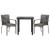 Set mobilier de grădină cu perne, 3 piese, negru/gri, poliratan GartenMobel Dekor