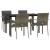 Set mobilier grădină cu perne, 5 piese, negru și gri, poliratan GartenMobel Dekor