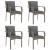 Set mobilier grădină cu perne, 5 piese, negru și gri, poliratan GartenMobel Dekor