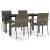Set mobilier grădină cu perne, 5 piese, negru și gri, poliratan GartenMobel Dekor