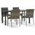 Set mobilier grădină cu perne, 5 piese, negru și gri, poliratan GartenMobel Dekor