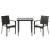 Set mobilier de grădină cu perne, 3 piese, negru, poliratan GartenMobel Dekor