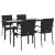Set mobilier de grădină cu perne, 5 piese, negru, poliratan GartenMobel Dekor