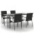 Set mobilier de grădină cu perne, 5 piese, negru, poliratan GartenMobel Dekor