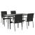 Set mobilier de grădină cu perne, 5 piese, negru, poliratan GartenMobel Dekor