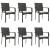 Set mobilier de grădină cu perne, 7 piese, negru, poliratan GartenMobel Dekor