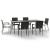 Set mobilier de grădină cu perne, 7 piese, negru, poliratan GartenMobel Dekor