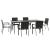 Set mobilier de grădină cu perne, 7 piese, negru, poliratan GartenMobel Dekor