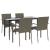 Set mobilier grădină cu perne, 5 piese, negru și gri, poliratan GartenMobel Dekor