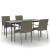 Set mobilier grădină cu perne, 5 piese, negru și gri, poliratan GartenMobel Dekor