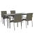 Set mobilier grădină cu perne, 5 piese, negru și gri, poliratan GartenMobel Dekor