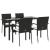 Set mobilier de grădină cu perne, 5 piese, negru, poliratan GartenMobel Dekor