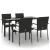Set mobilier de grădină cu perne, 5 piese, negru, poliratan GartenMobel Dekor