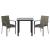 Set mobilier de grădină cu perne, 3 piese, negru/gri, poliratan GartenMobel Dekor