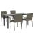 Set mobilier grădină cu perne, 5 piese, negru și gri, poliratan GartenMobel Dekor