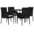 Set mobilier de grădină cu perne, 5 piese, negru, poliratan GartenMobel Dekor